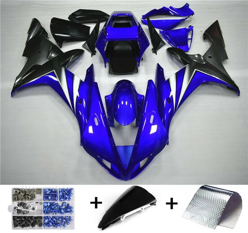 For Yamaha YZF R1 2002 2003 ABS Plastic Injection Motorcycle Fairing Kit Bodywork with Heat Shield and Bolt Box