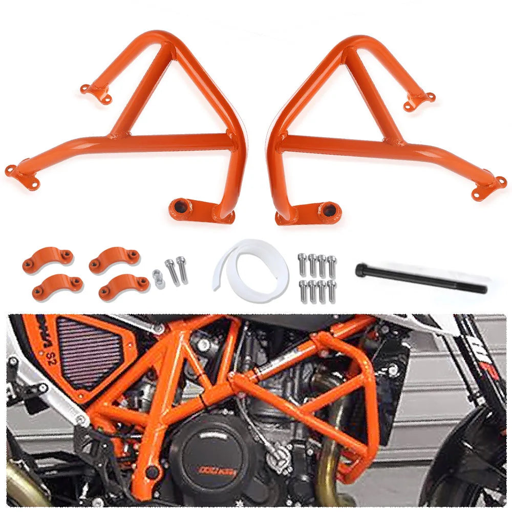 Motorcycle Engine Guard Crash Bar Stunt Cage Frame Protection Bumper For KTM Duke 690 2012 2013 2014 2015 2016 2017 2018 Orange