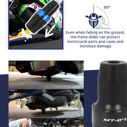 MT-07 Frame Sliders Crash Protector For YAMAHA MT07 2014-2025 FZ07 Tracer 700/GT 7 Motorcycle Accessories Falling Protection Pad