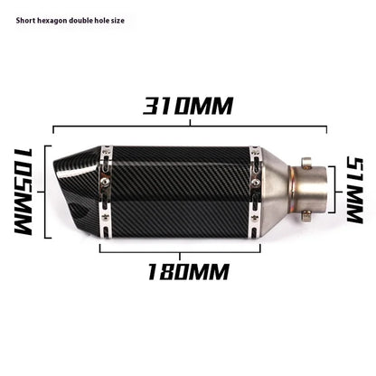 Kpr150 Horizon 350r3r25 Gsx Ninja250z400 Modified Small Hexagonal Exhaust Pipe Model Universal Modification Parts