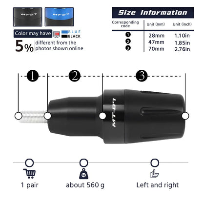 MT-07 Frame Sliders Crash Protector For YAMAHA MT07 2014-2025 FZ07 Tracer 700/GT 7 Motorcycle Accessories Falling Protection Pad