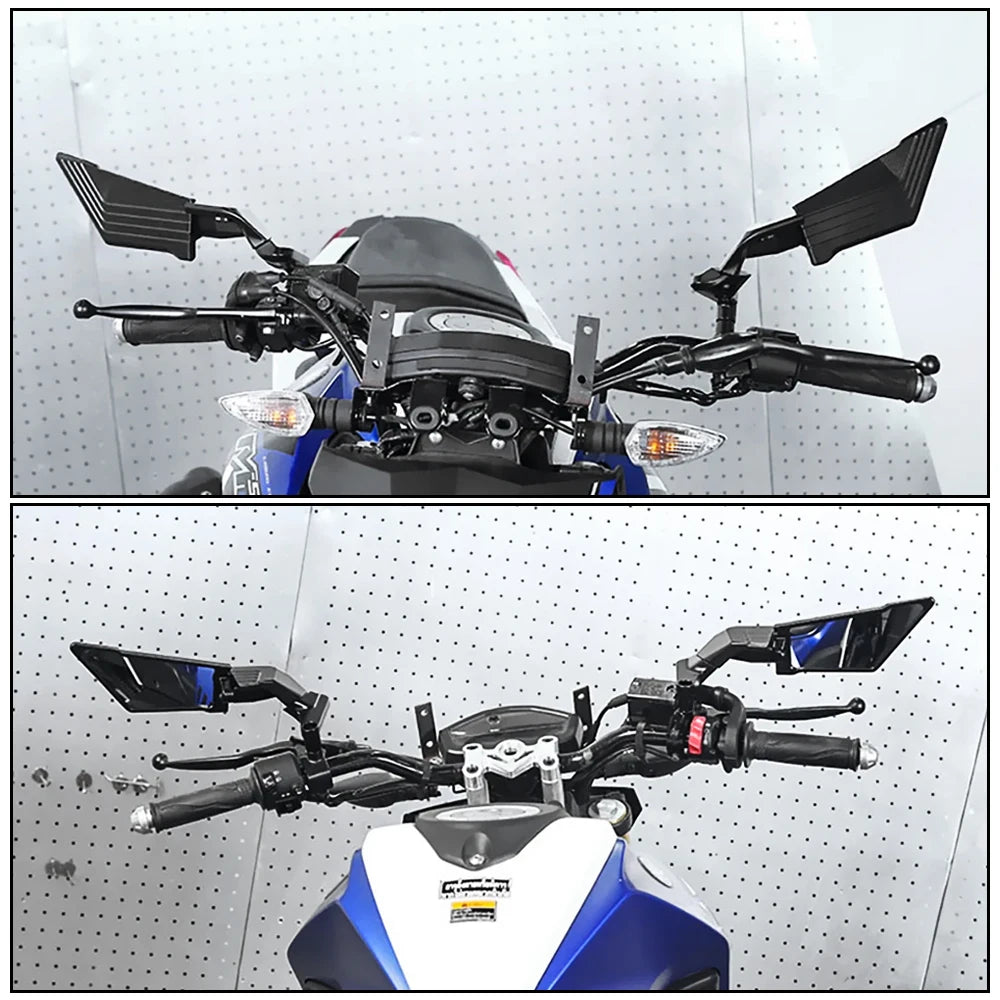 Motorcycle Side View Mirror For Kawasaki Z1000 Z900 Z800 Z750 Z650 Z400 Z300 Z250 Z125 Rearview Mirrors Kits Rotate Adjustable