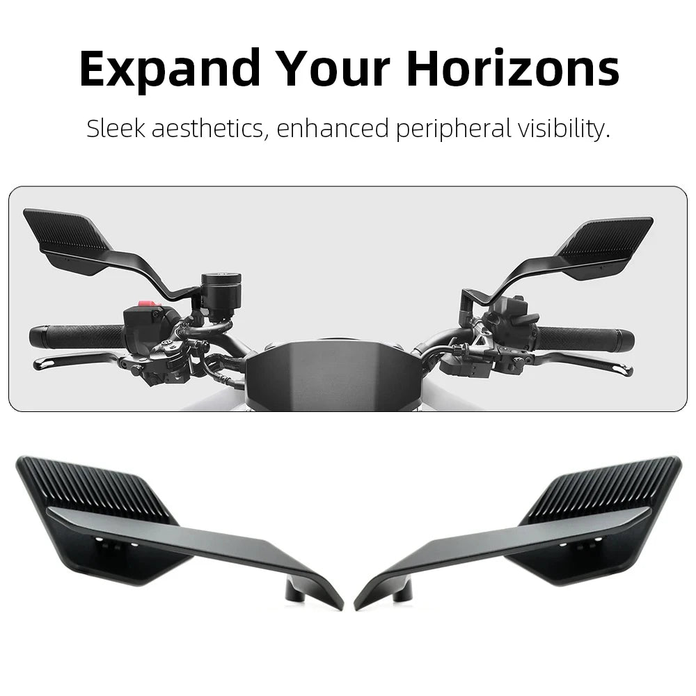 Motorcycle Side View Mirror For Kawasaki Z1000 Z900 Z800 Z750 Z650 Z400 Z300 Z250 Z125 Rearview Mirrors Kits Rotate Adjustable
