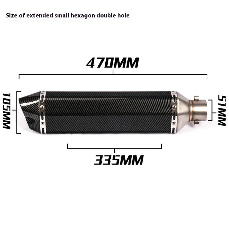 Kpr150 Horizon 350r3r25 Gsx Ninja250z400 Modified Small Hexagonal Exhaust Pipe Model Universal Modification Parts