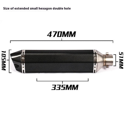 Kpr150 Horizon 350r3r25 Gsx Ninja250z400 Modified Small Hexagonal Exhaust Pipe Model Universal Modification Parts