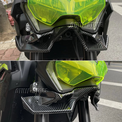 Carbon fiber Motorcycle Z 900 Naked Front Spoiler Winglet Aerodynamic Wing Kit Spoiler New For Kawasaki Z900 2020 2021 2022
