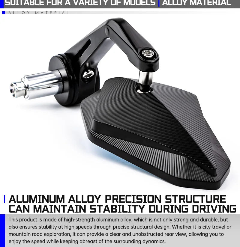 17-22mm Bar End Mirror For Motorcycle Aluminum Alloy Mirror Universal For Kawasaki Ninja 400 650 ZX636 Honda Hornet Shadow CBR
