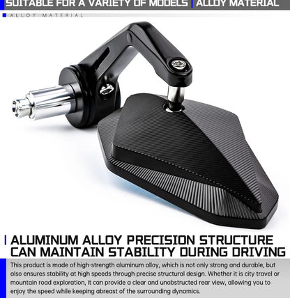 17-22mm Bar End Mirror For Motorcycle Aluminum Alloy Mirror Universal For Kawasaki Ninja 400 650 ZX636 Honda Hornet Shadow CBR