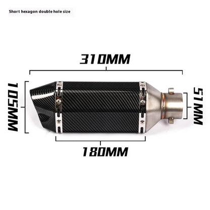 Kpr150 Horizon 350r3r25 Gsx Ninja250z400 Modified Small Hexagonal Exhaust Pipe Model Universal Modification Parts