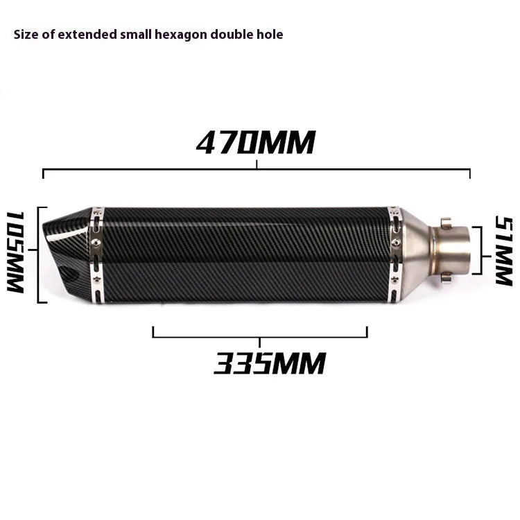 Kpr150 Horizon 350r3r25 Gsx Ninja250z400 Modified Small Hexagonal Exhaust Pipe Model Universal Modification Parts