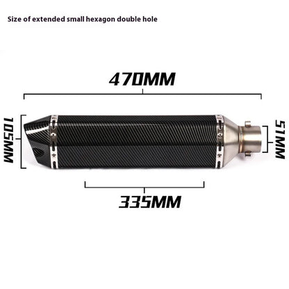 Kpr150 Horizon 350r3r25 Gsx Ninja250z400 Modified Small Hexagonal Exhaust Pipe Model Universal Modification Parts