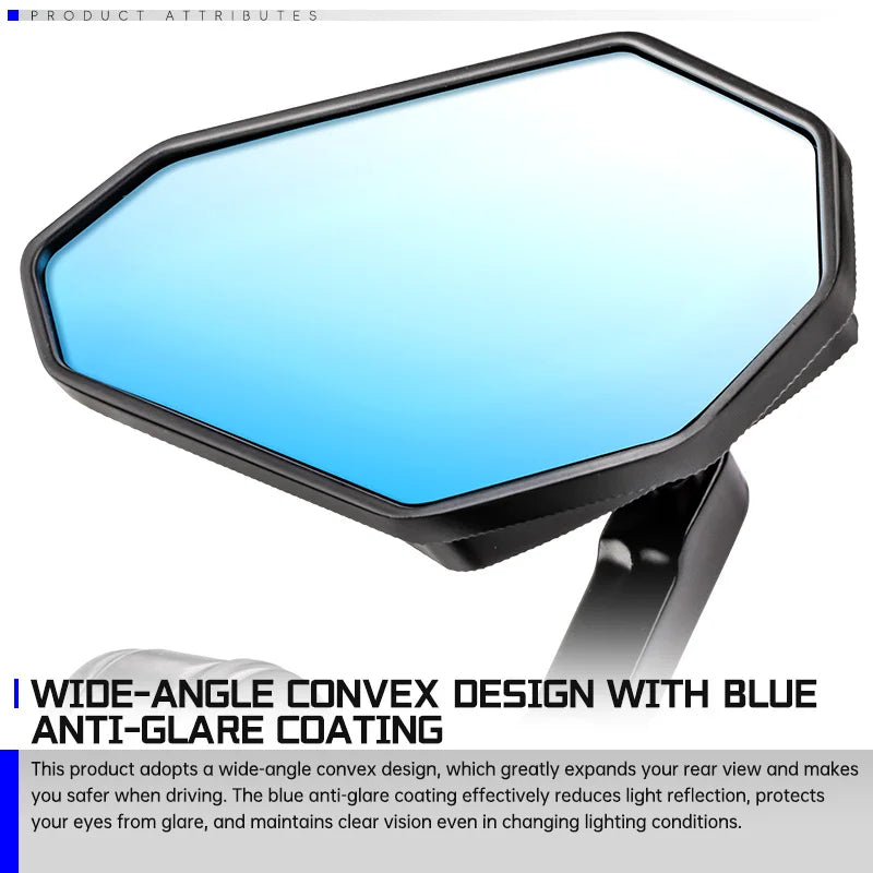 17-22mm Bar End Mirror For Motorcycle Aluminum Alloy Mirror Universal For Kawasaki Ninja 400 650 ZX636 Honda Hornet Shadow CBR