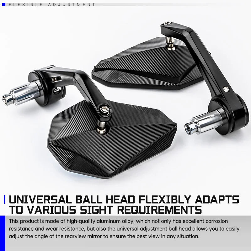 17-22mm Bar End Mirror For Motorcycle Aluminum Alloy Mirror Universal For Kawasaki Ninja 400 650 ZX636 Honda Hornet Shadow CBR
