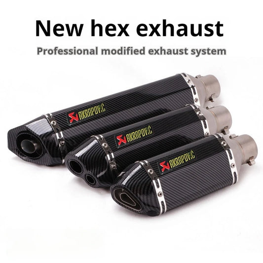 Kpr150 Horizon 350r3r25 Gsx Ninja250z400 Modified Small Hexagonal Exhaust Pipe Model Universal Modification Parts