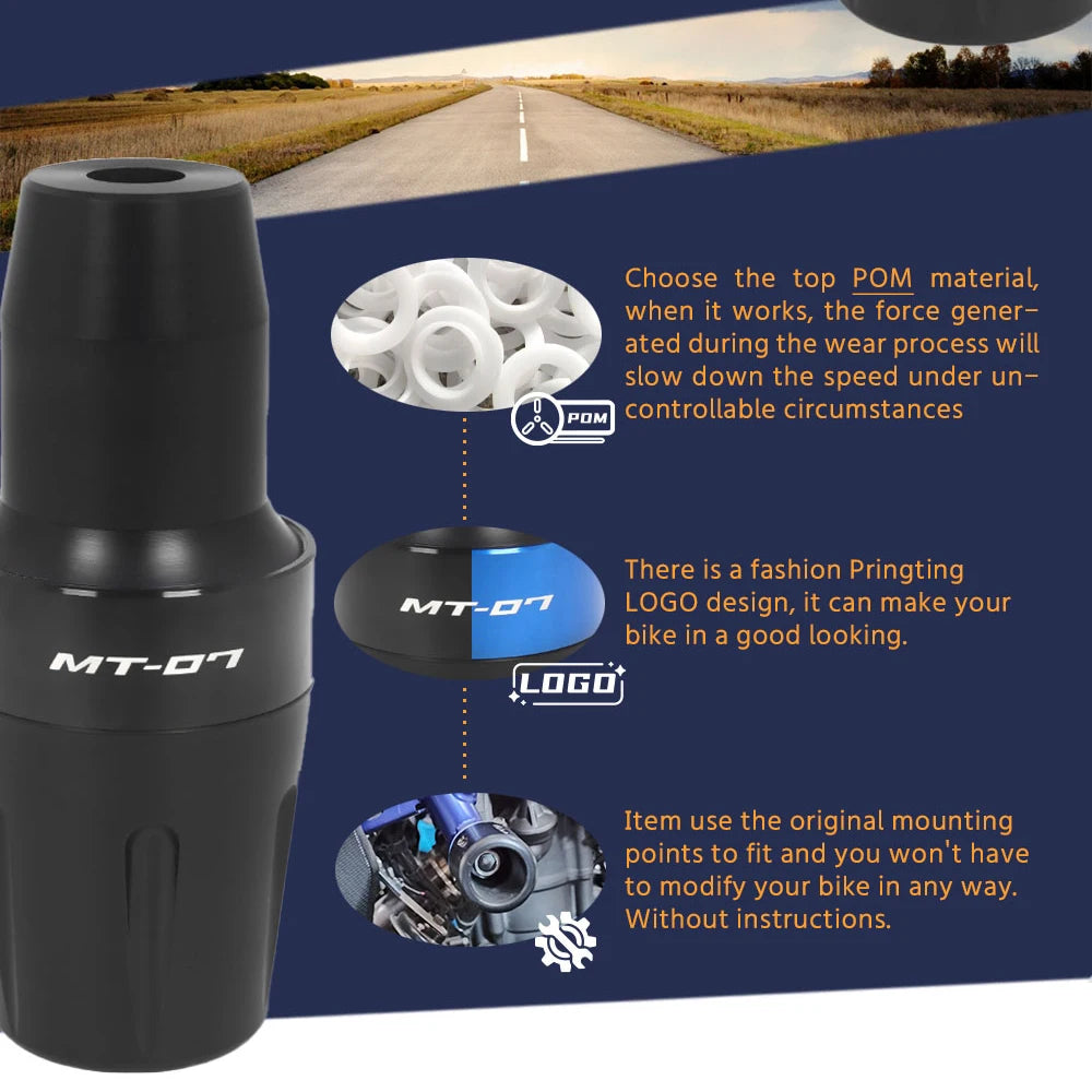 MT-07 Frame Sliders Crash Protector For YAMAHA MT07 2014-2025 FZ07 Tracer 700/GT 7 Motorcycle Accessories Falling Protection Pad