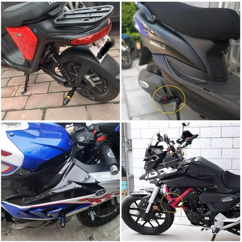 2x Motorcycle Anti Falling Rod Scooter Motorbike CNC Aluminum Engine Shatter Crash Frame Slider Protector Stick Bar 8mm