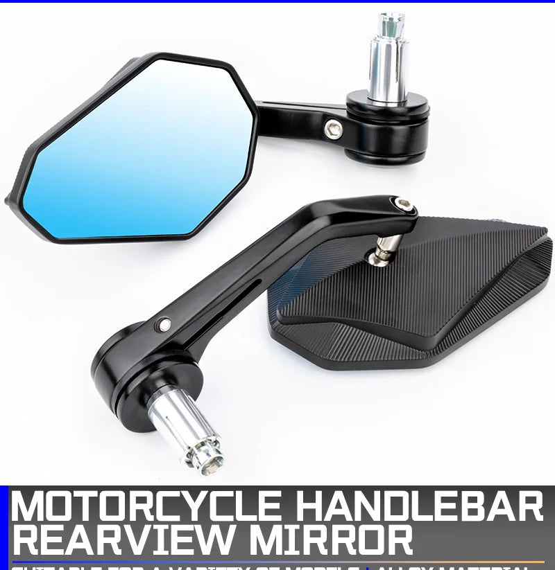 17-22mm Bar End Mirror For Motorcycle Aluminum Alloy Mirror Universal For Kawasaki Ninja 400 650 ZX636 Honda Hornet Shadow CBR