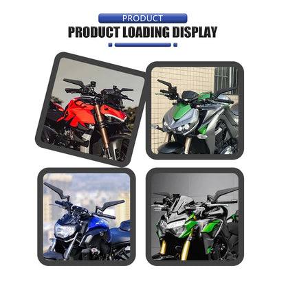 Motorcycle Side View Mirror For Kawasaki Z1000 Z900 Z800 Z750 Z650 Z400 Z300 Z250 Z125 Rearview Mirrors Kits Rotate Adjustable