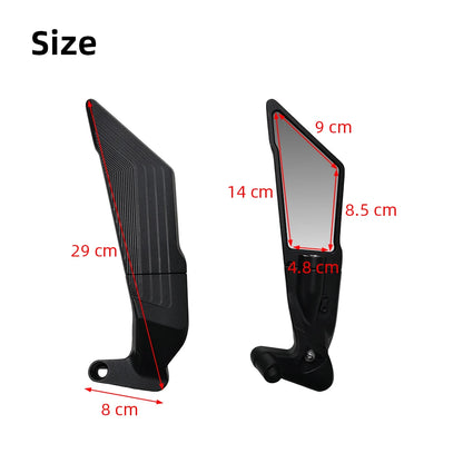 Motorcycle Side View Mirror For Kawasaki Z1000 Z900 Z800 Z750 Z650 Z400 Z300 Z250 Z125 Rearview Mirrors Kits Rotate Adjustable