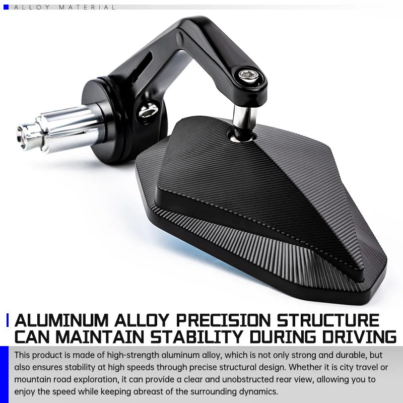 17-22mm Bar End Mirror For Motorcycle Aluminum Alloy Mirror Universal For Kawasaki Ninja 400 650 ZX636 Honda Hornet Shadow CBR