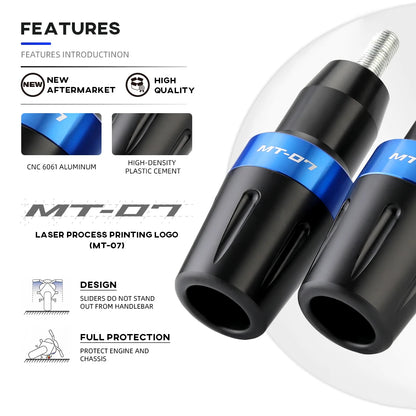 MT-07 Frame Sliders Crash Protector For YAMAHA MT07 2014-2025 FZ07 Tracer 700/GT 7 Motorcycle Accessories Falling Protection Pad