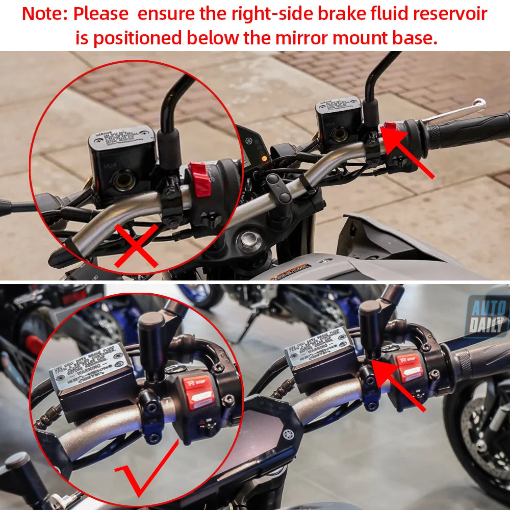 Motorcycle Side View Mirror For Kawasaki Z1000 Z900 Z800 Z750 Z650 Z400 Z300 Z250 Z125 Rearview Mirrors Kits Rotate Adjustable