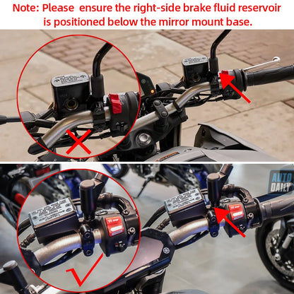 Motorcycle Side View Mirror For Kawasaki Z1000 Z900 Z800 Z750 Z650 Z400 Z300 Z250 Z125 Rearview Mirrors Kits Rotate Adjustable