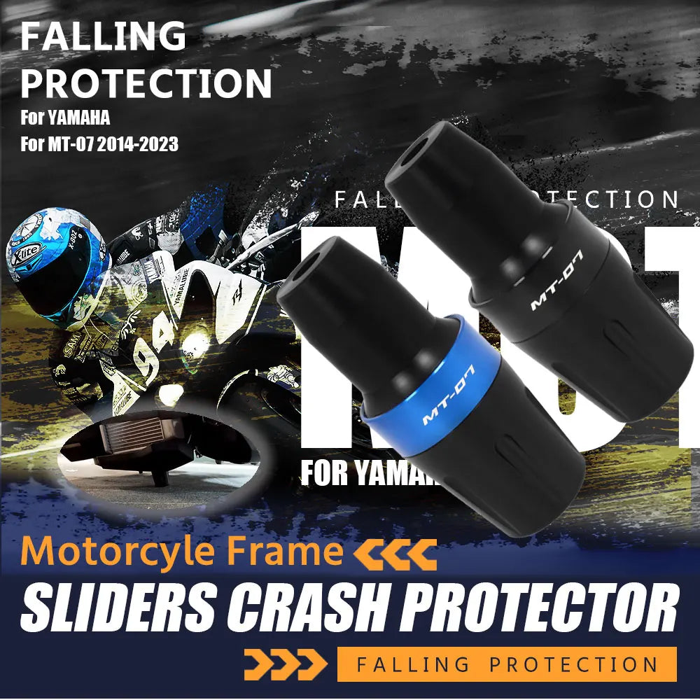 MT-07 Frame Sliders Crash Protector For YAMAHA MT07 2014-2025 FZ07 Tracer 700/GT 7 Motorcycle Accessories Falling Protection Pad