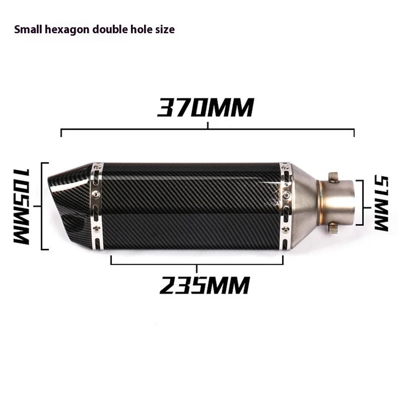 Kpr150 Horizon 350r3r25 Gsx Ninja250z400 Modified Small Hexagonal Exhaust Pipe Model Universal Modification Parts