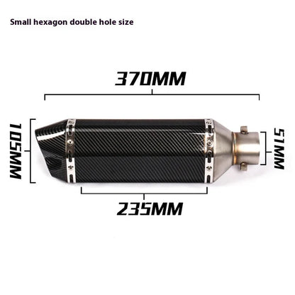 Kpr150 Horizon 350r3r25 Gsx Ninja250z400 Modified Small Hexagonal Exhaust Pipe Model Universal Modification Parts