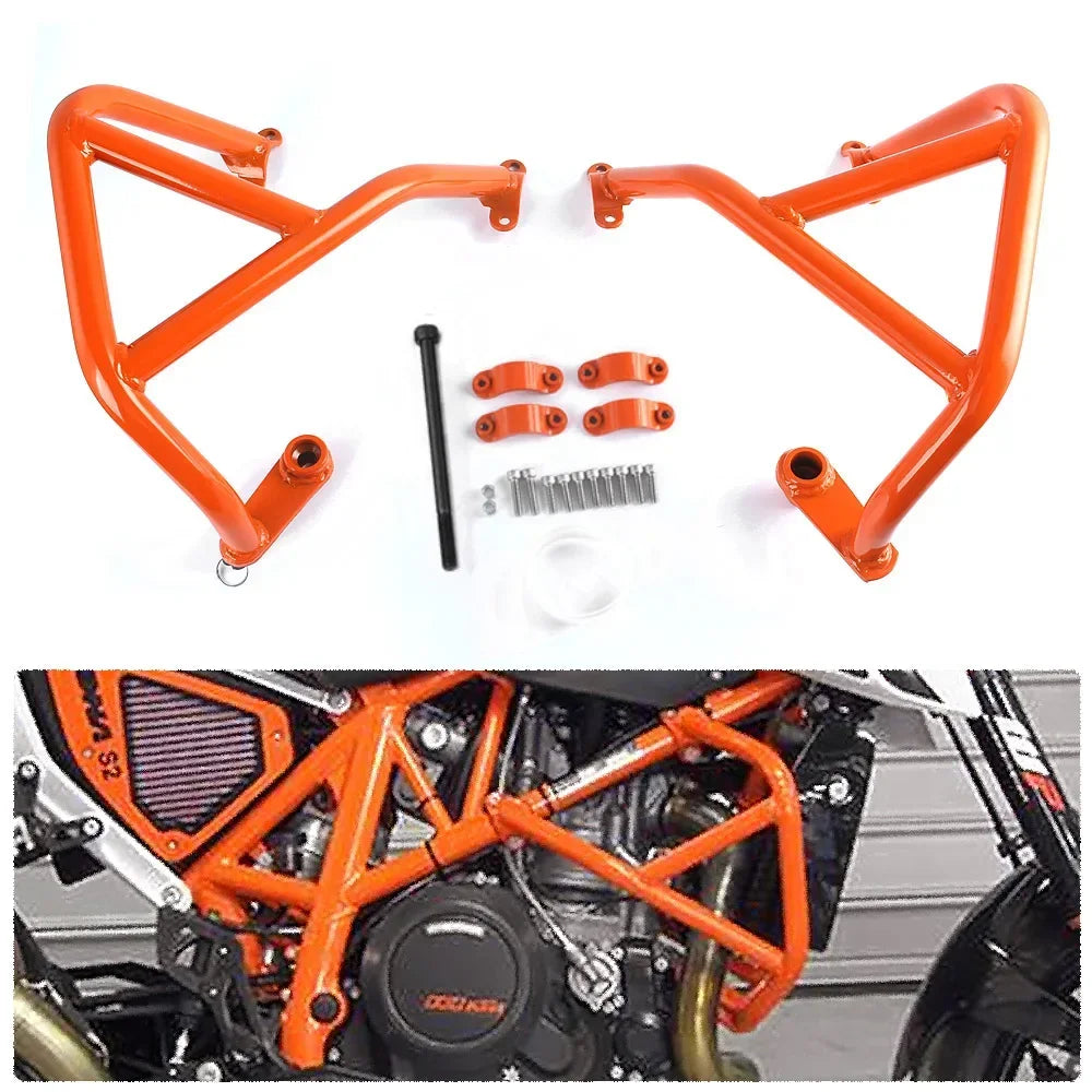 Motorcycle Engine Guard Crash Bar Stunt Cage Frame Protection Bumper For KTM Duke 690 2012 2013 2014 2015 2016 2017 2018 Orange