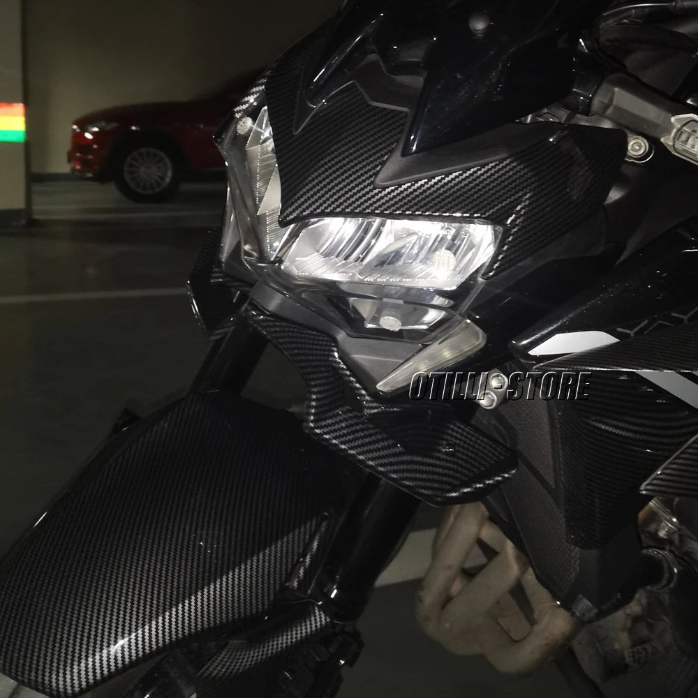 Carbon fiber Motorcycle Z 900 Naked Front Spoiler Winglet Aerodynamic Wing Kit Spoiler New For Kawasaki Z900 2020 2021 2022